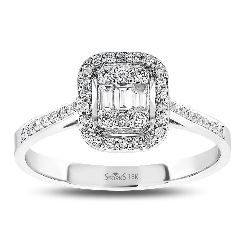0.27 ct. Pırlanta Baget Yüzük