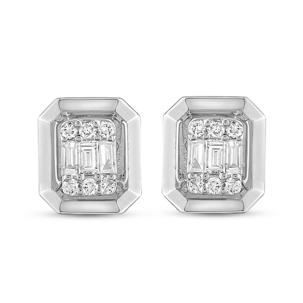 0.29 ct. Pırlanta Baget Küpe - Tufanlar Kuyumculuk