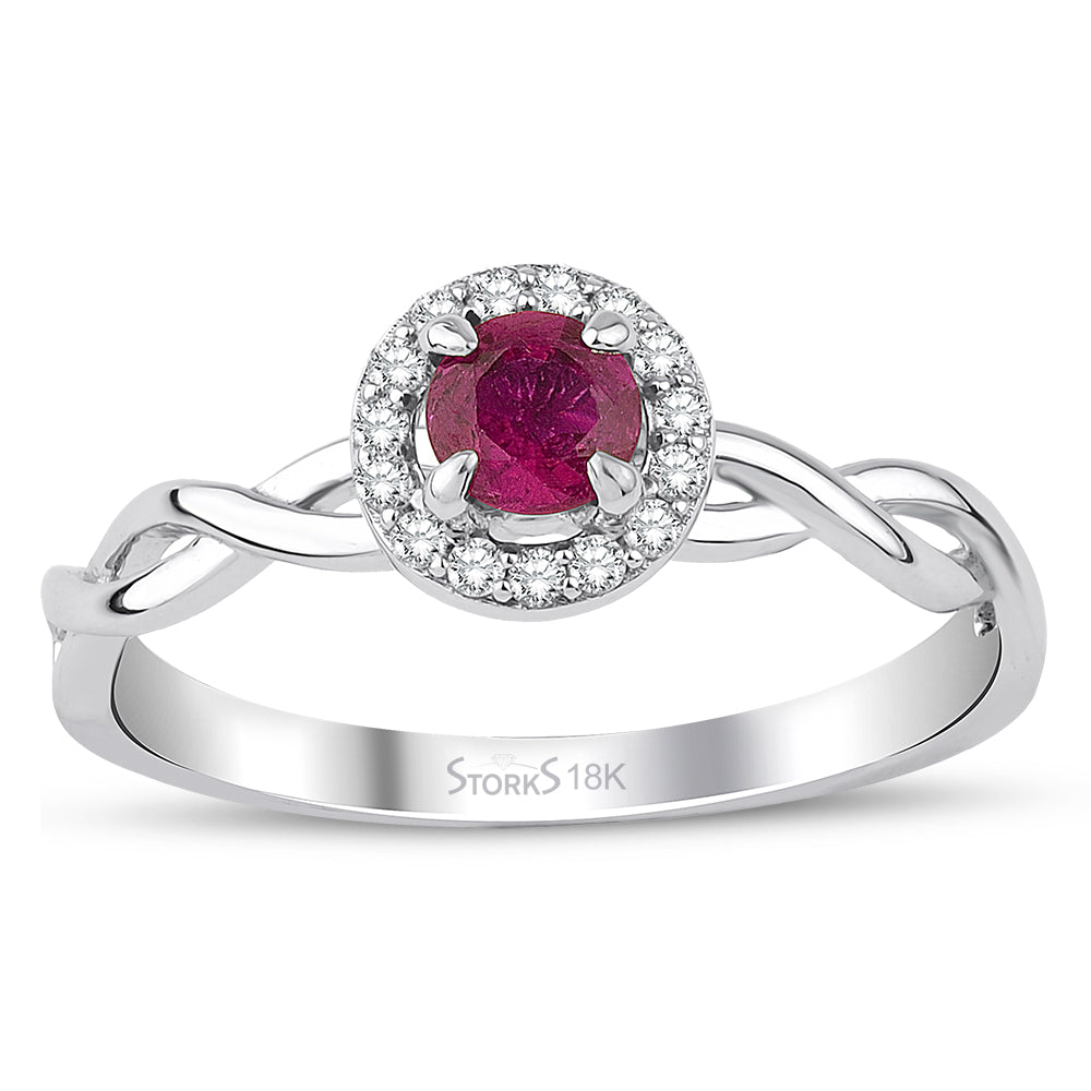 0.44 ct. Pırlanta Doğal Yakut Yüzük