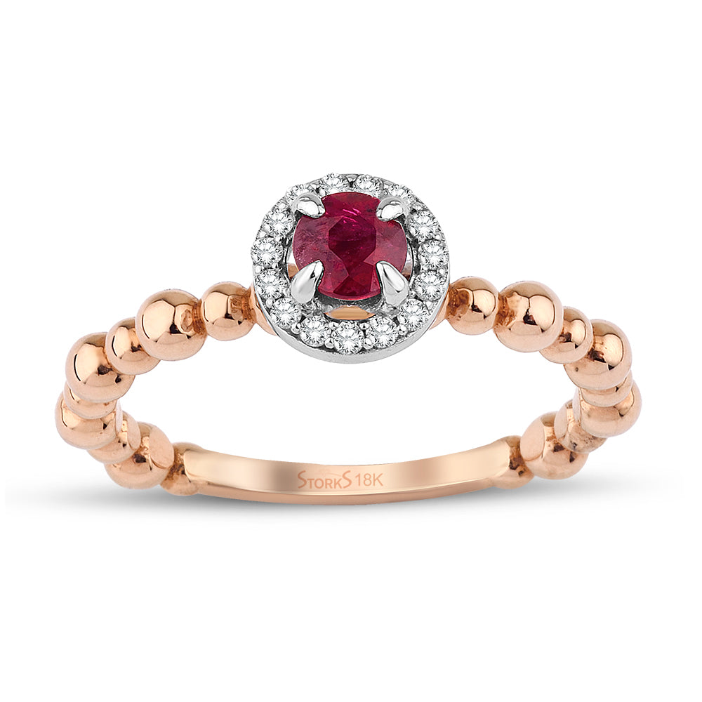 0.49 ct. Pırlanta Doğal Yakut Yüzük