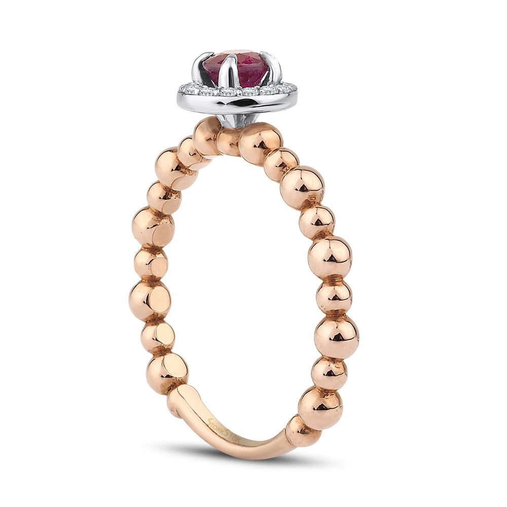 0.49 ct. Pırlanta Doğal Yakut Yüzük