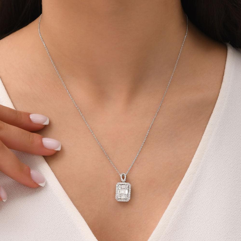 0.77 ct.Pırlanta Baget Kolye - Tufanlar Kuyumculuk