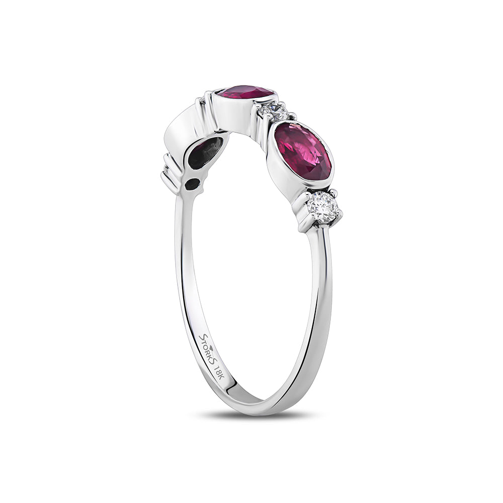 0.88 ct. Pırlanta Doğal Yakut Yüzük