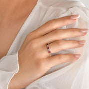 0.88 ct. Pırlanta Doğal Yakut Yüzük