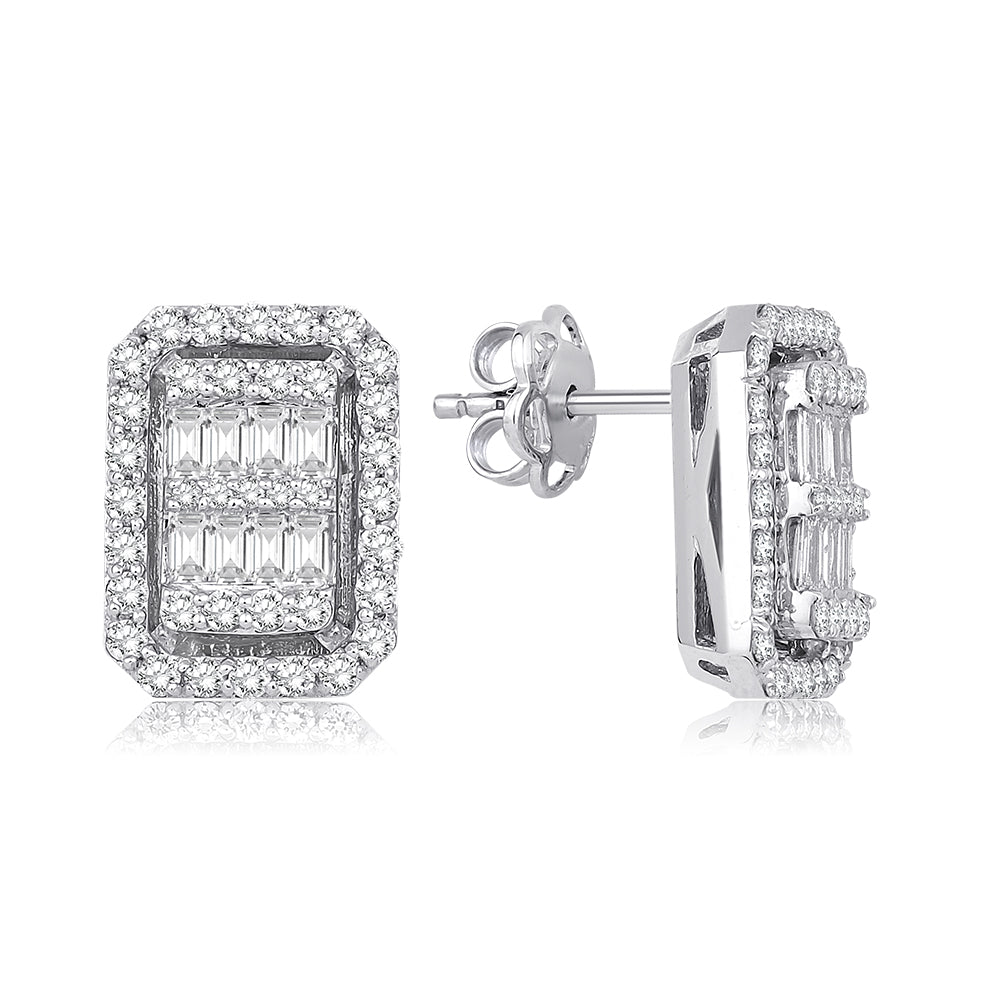 1.53 ct.Pırlanta Baget Küpe