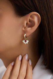 Cetaş Lotus Altın Küpe