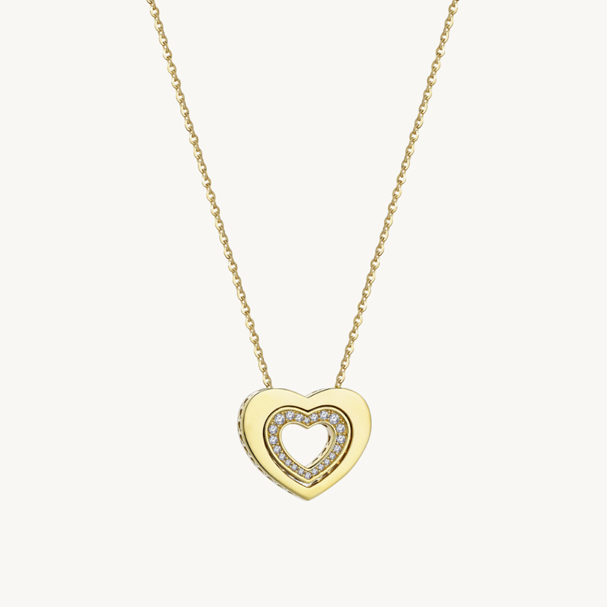 Cetaş Love & Heart Altın Kolye