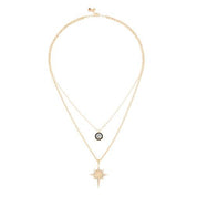 Çift Zincir Kuzey Yıldızı Kolye