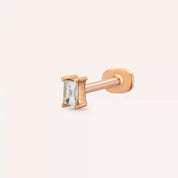 Classic Pırlanta Taşlı Rose Altın Piercing