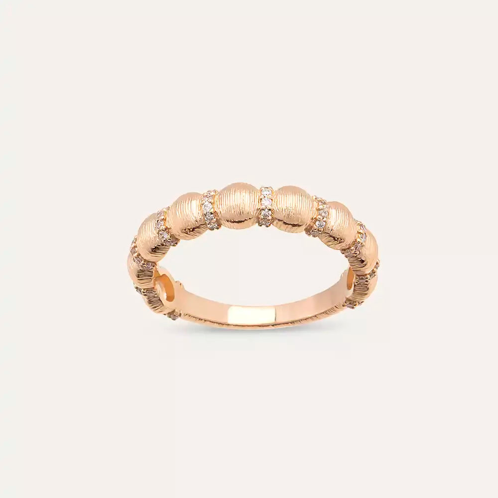 Cord Matte 0.20 CT Pırlanta Taşlı Rose Altın Yüzük