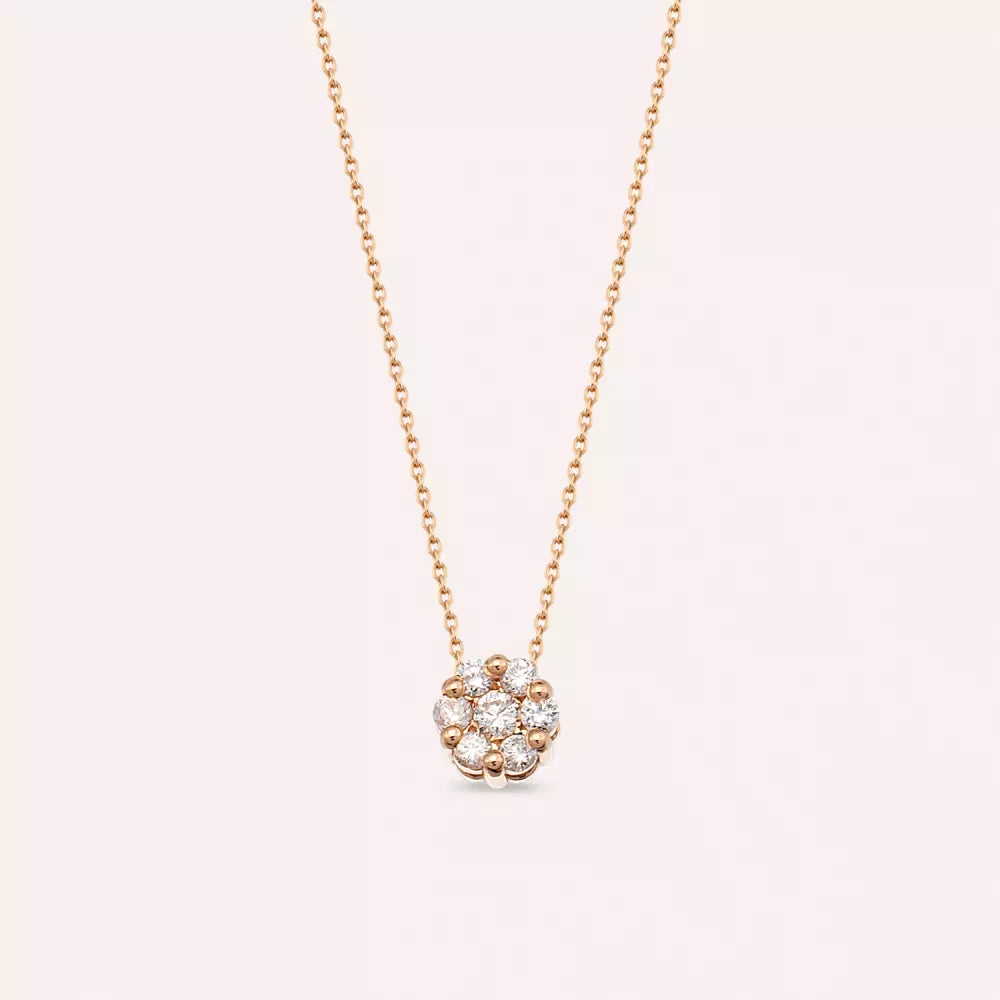 Coronet 0.20 CT Pırlanta Taşlı Rose Altın Kolye
