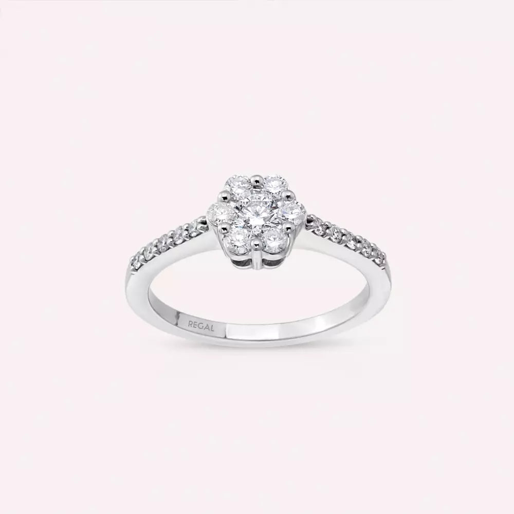 Coronet 0.60 CT Pırlanta Taşlı Beyaz Altın Yüzük