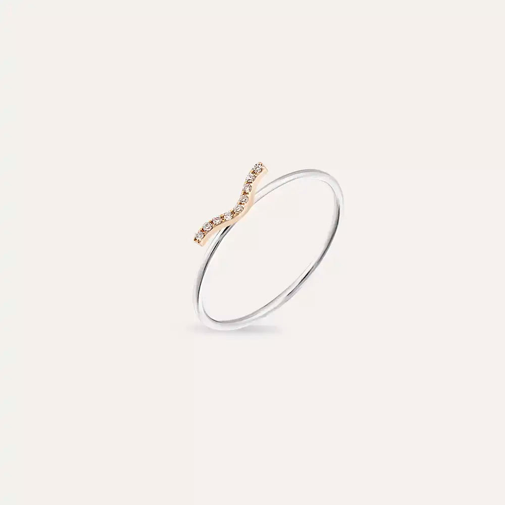 Noir 0.03 CT Pırlanta Taşlı Beyaz Altın Yüzük