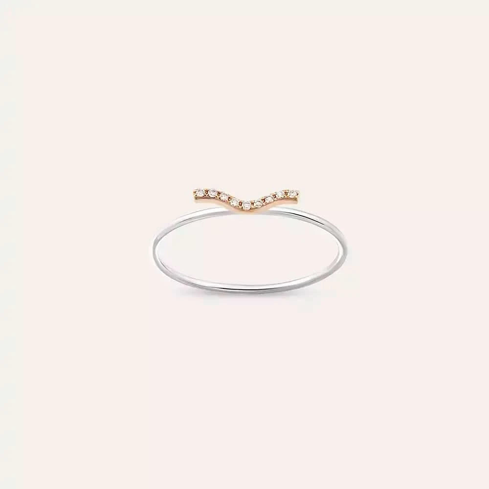 Crimp 0.03 CT Pırlanta Taşlı Beyaz Altın Yüzük