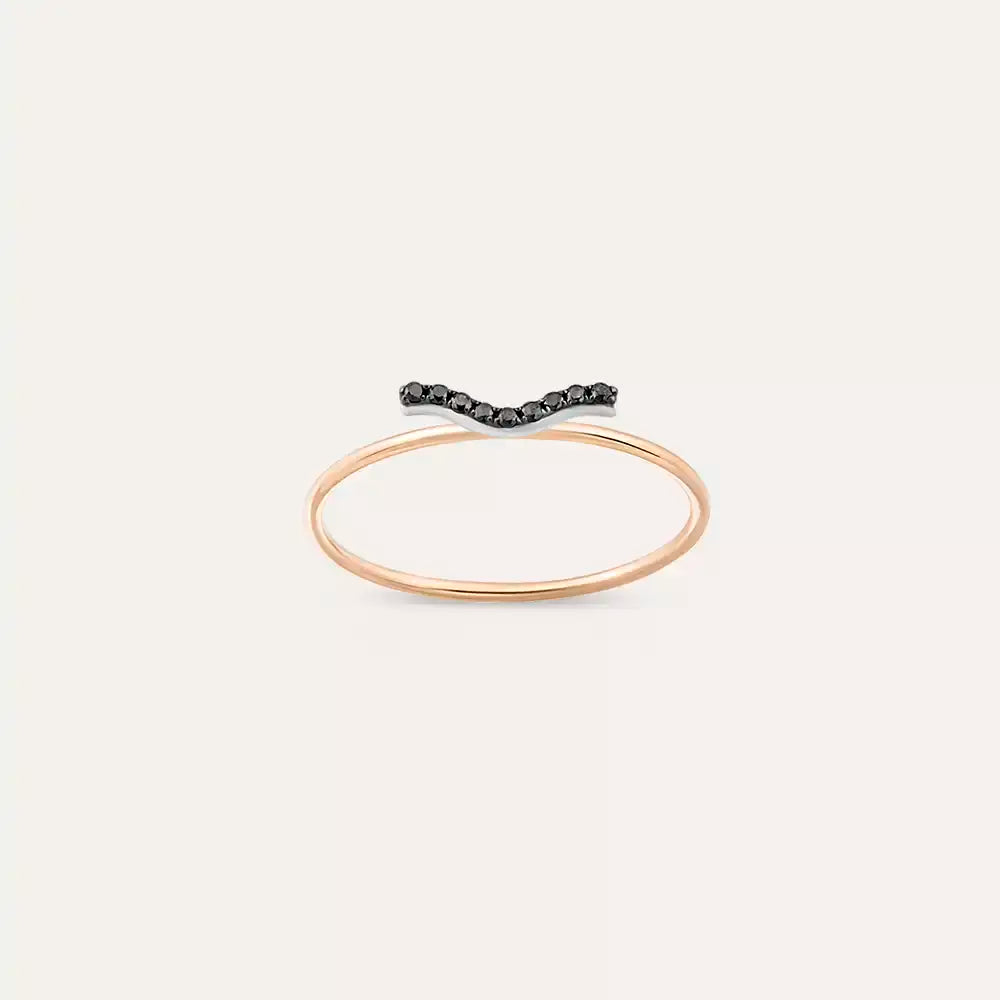 Crimp Black 0.06 CT Siyah Pırlanta Taşlı Yüzük