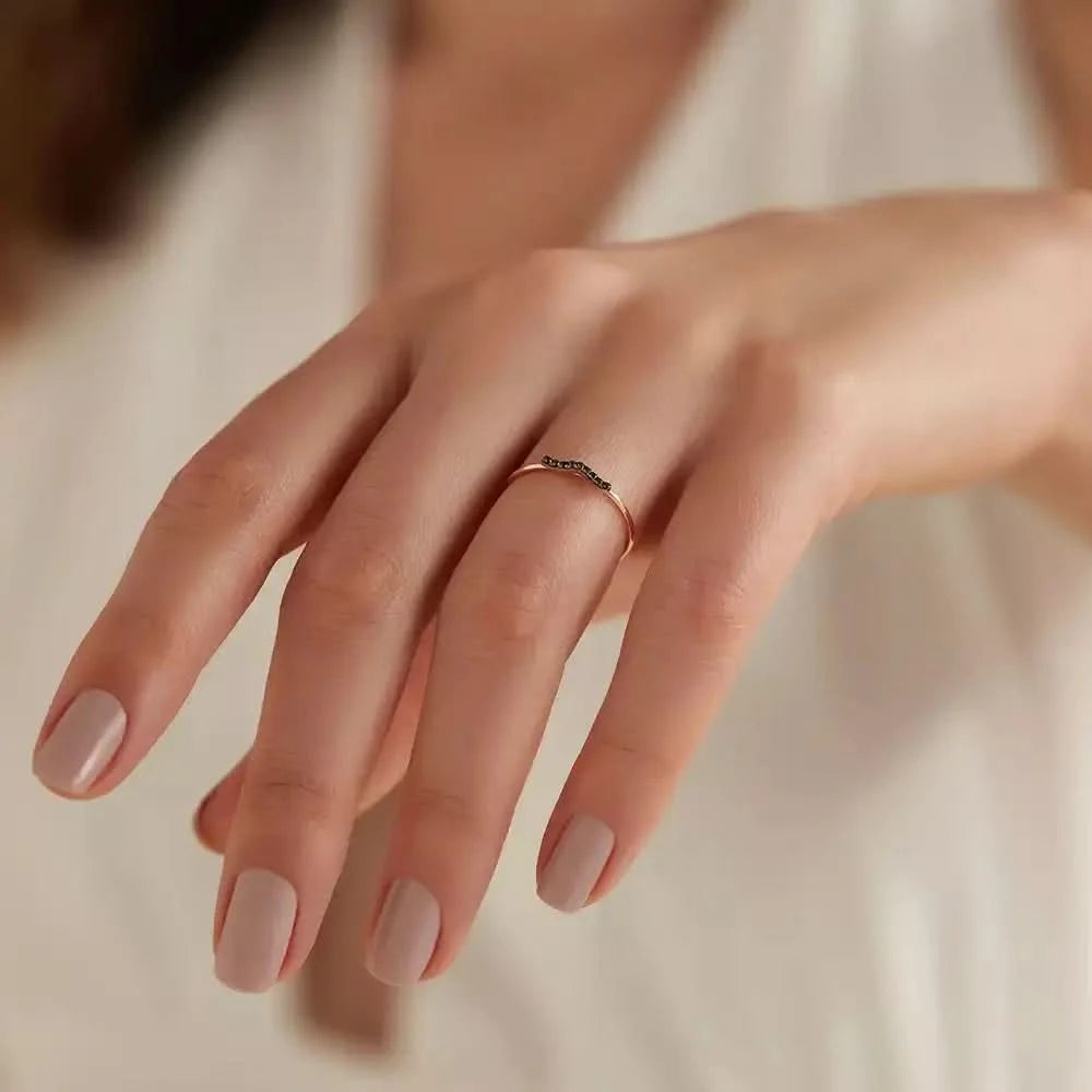 Crimp Black 0.06 CT Siyah Pırlanta Taşlı Yüzük