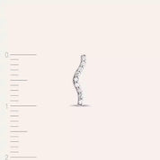 Crimp Pırlanta Taşlı Beyaz Altın Tek Küpe