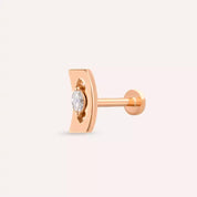 Crimp Pırlanta Taşlı Rose Altın Piercing