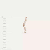 Crimp Pırlanta Taşlı Rose Altın Tek Küpe