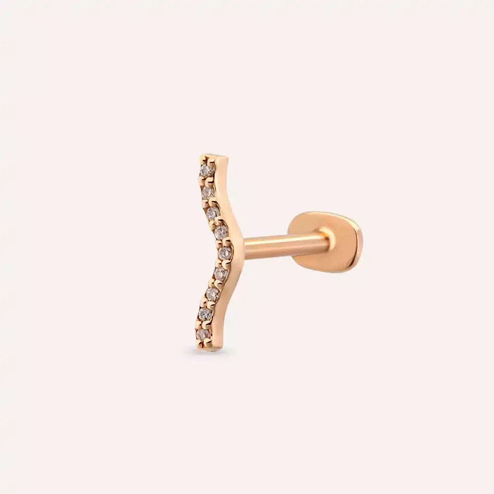 Crimp Rose Pırlanta Taşlı Piercing