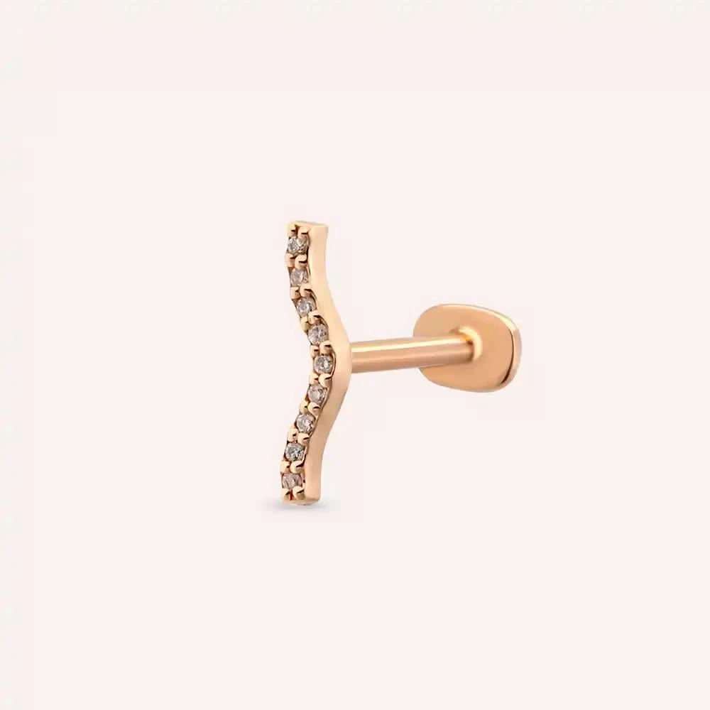 Crimp Rose Pırlanta Taşlı Piercing