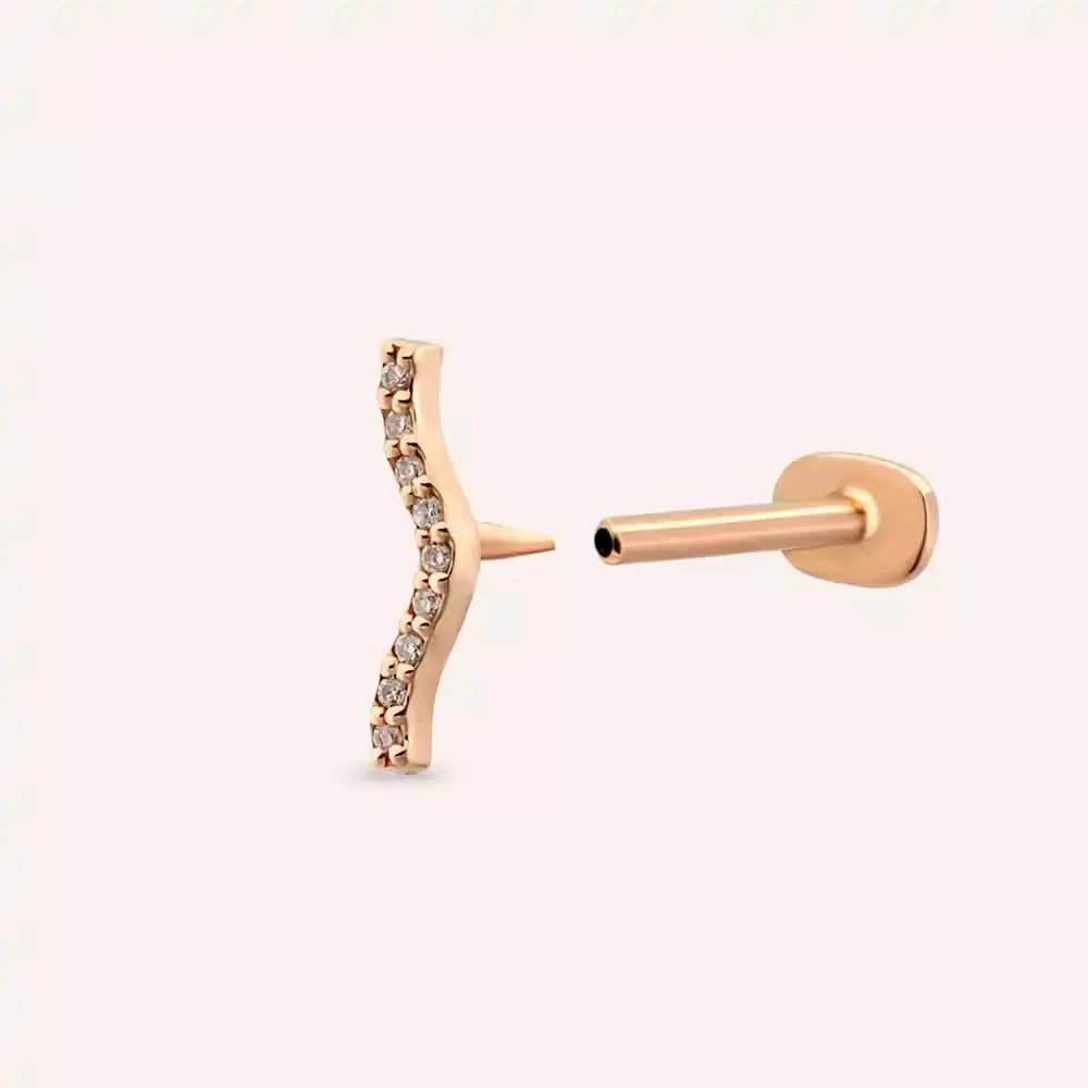 Crimp Rose Pırlanta Taşlı Piercing
