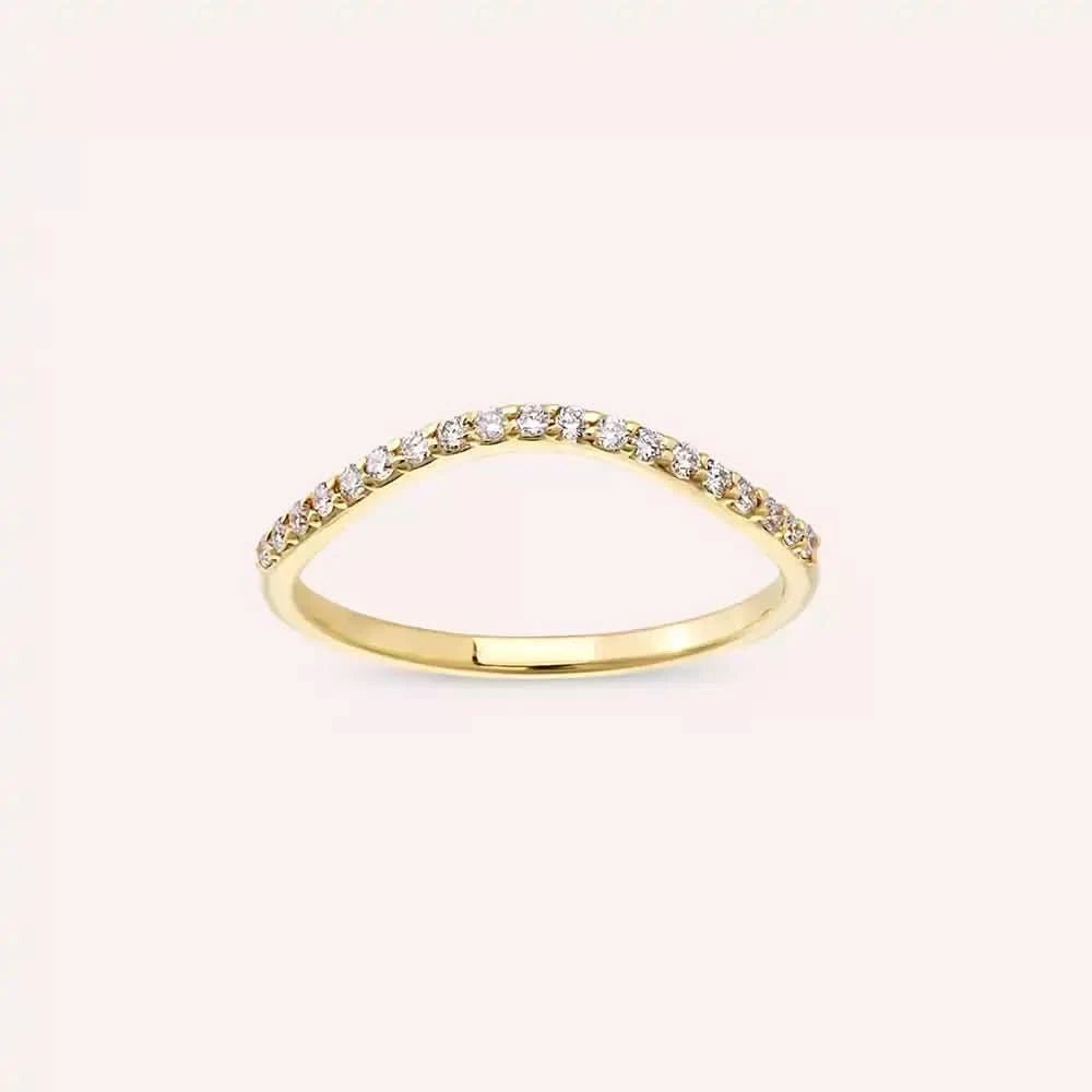 Crush 0.15 CT Pırlanta Taşlı Sarı Altın Yüzük