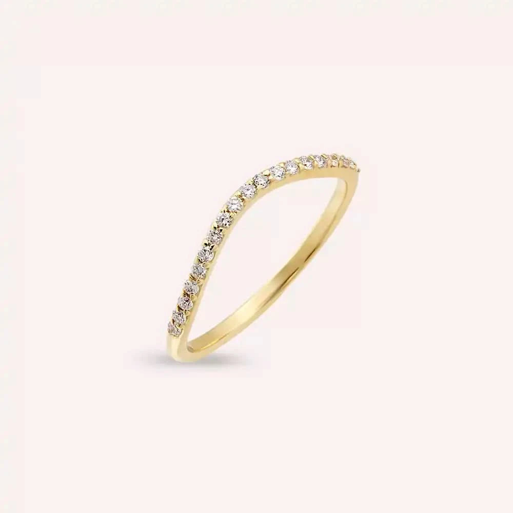 Crush 0.15 CT Pırlanta Taşlı Sarı Altın Yüzük