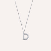 D Harf 0.11 CT Pırlanta Taşlı Beyaz Altın Kolye