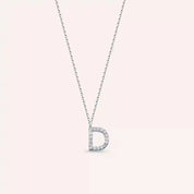 D Harf 0.11 CT Pırlanta Taşlı Beyaz Altın Kolye