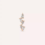 Dainty Pırlanta Taşlı Rose Altın Piercing