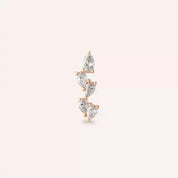 Dainty Pırlanta Taşlı Rose Altın Piercing