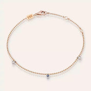 Dora Pırlanta ve Safir Taşlı Rose Altın Bileklik