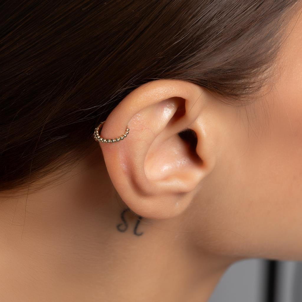 Dorika Tasarım Altın Halka Piercing (12mm)