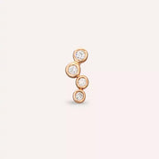 Dots Pırlanta Taşlı Rose Altın Piercing