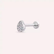 Drip Pırlanta Taşlı Beyaz Altın Piercing