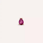 Drip Yakut Taşlı Rose Altın Piercing