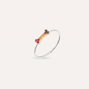 Droopy 0.08 CT Multicolor Safir Taşlı Yüzük