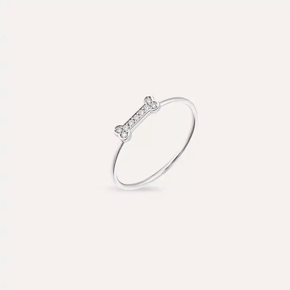 Bony 0.06 CT Pırlanta Taşlı Beyaz Altın Yüzük