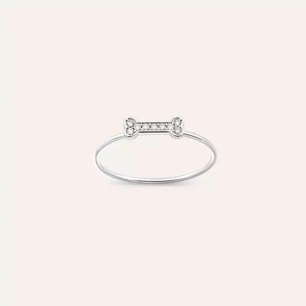 Droopy 0.06 CT Pırlanta Taşlı Beyaz Altın Yüzük