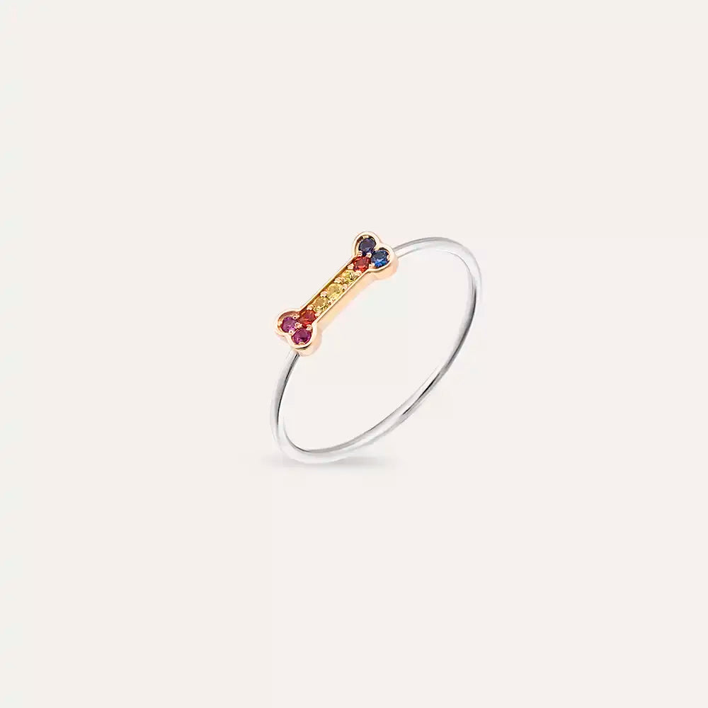 Bony 0.08 CT Multicolor Safir Taşlı Yüzük