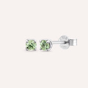 Duo 0.30 CT Green Safir Taşlı Beyaz Altın Küpe