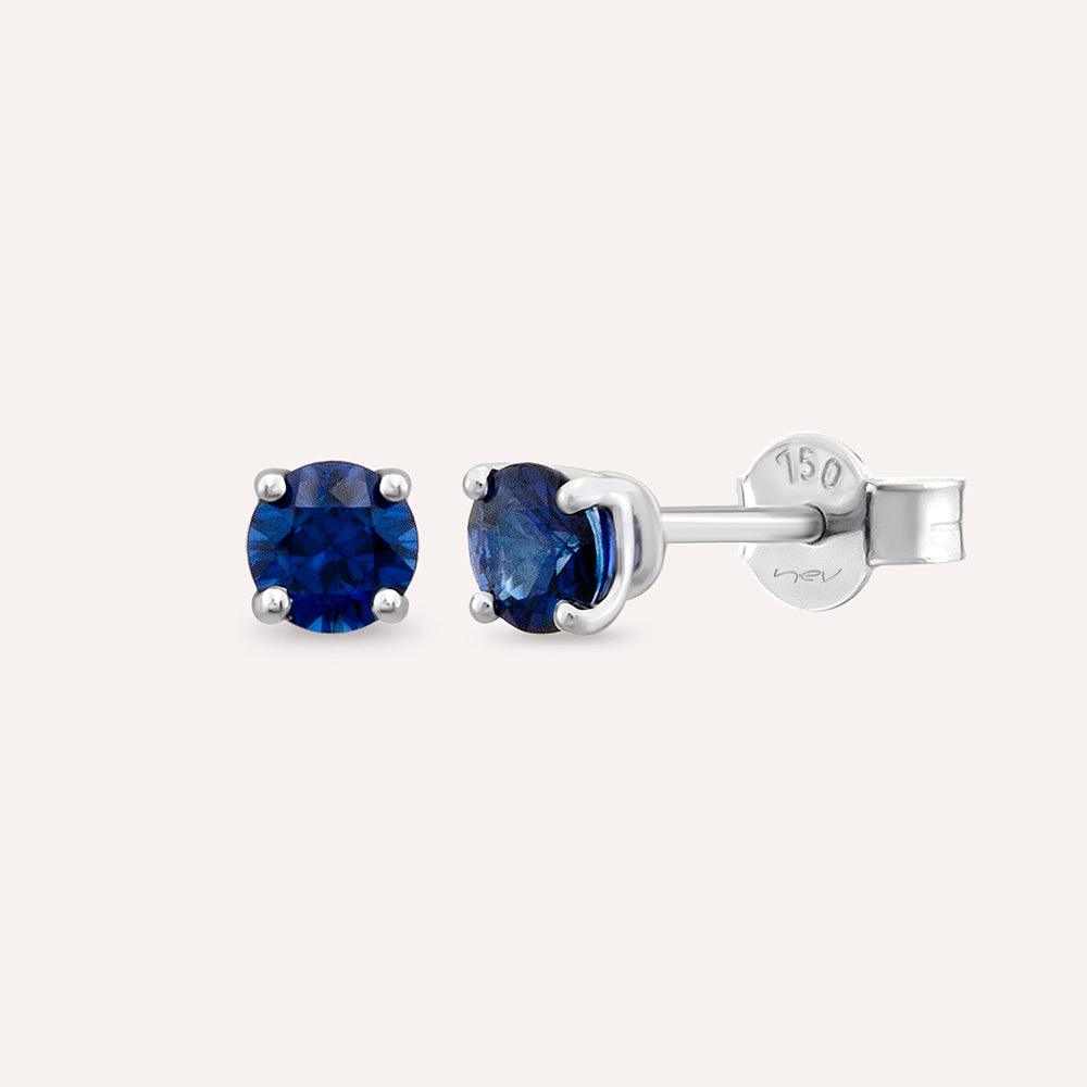 Duo 0.65 CT Safir Taşlı Beyaz Altın Küpe - Tufanlar Kuyumculuk