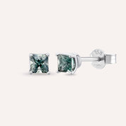 Duo 0.78 CT Kalibre Kesim Green Safir Taşlı Beyaz Altın Küpe - Tufanlar Kuyumculuk