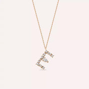 E Harf 0.45 CT Pırlanta Taşlı Rose Altın Kolye