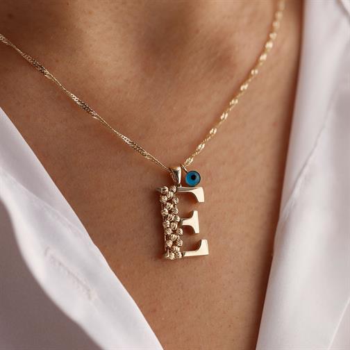 E Harf Altın Kolye