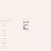 E Harf Pırlanta Taşlı Beyaz Altın Tek Küpe