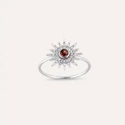 Lumos Red Safir ve Pırlanta Taşlı Beyaz Altın Yüzük