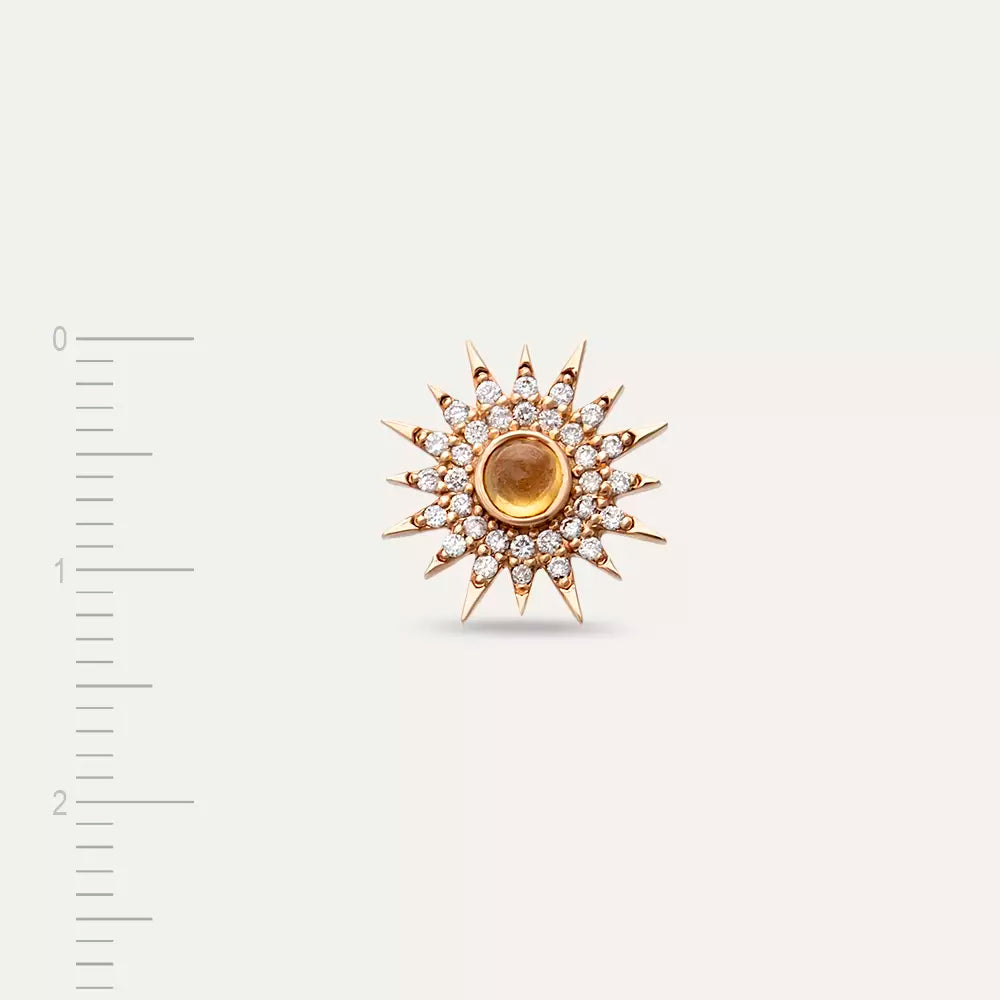 Eclipse Yellow Safir ve Pırlanta Taşlı Tek Küpe