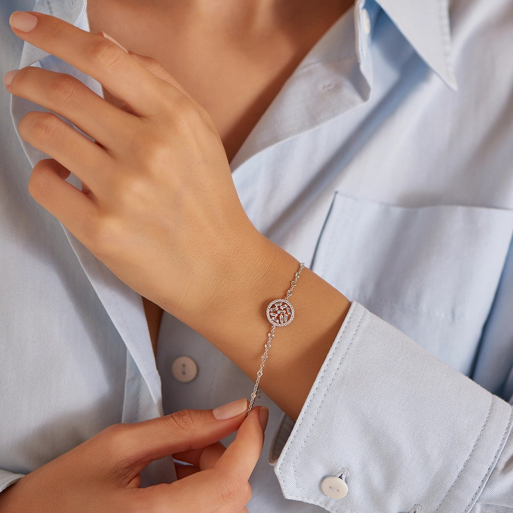 Eden 0.60 CT Baget Pırlanta Taşlı Beyaz Altın Bileklik